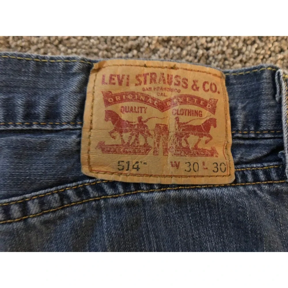 Levi's 514 - Men's - Straight -  Jeans Size 30x30 - Blue - Zipper Fly